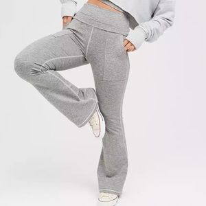 AERIE OFFLINE HUGGER FOLD-OVER FLARE PANTS